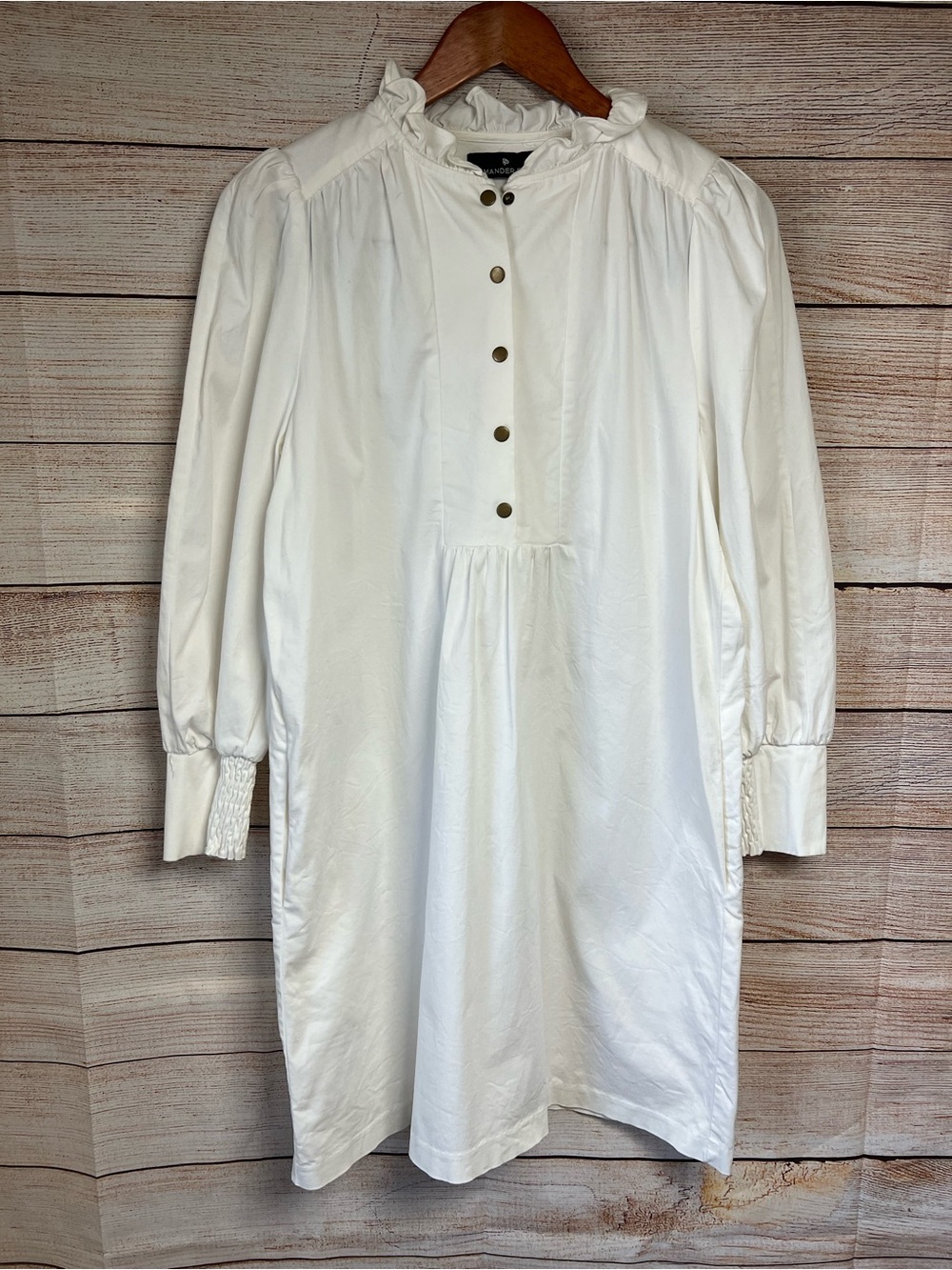 Tuckernuck Pomander Place Claiborne Cotton A-Line Mini Dress Sz L Pockets White - Picture 2 of 11